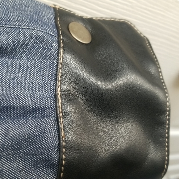 Zara women's shirt denim blue faux leather size S - Picture 8 of 15